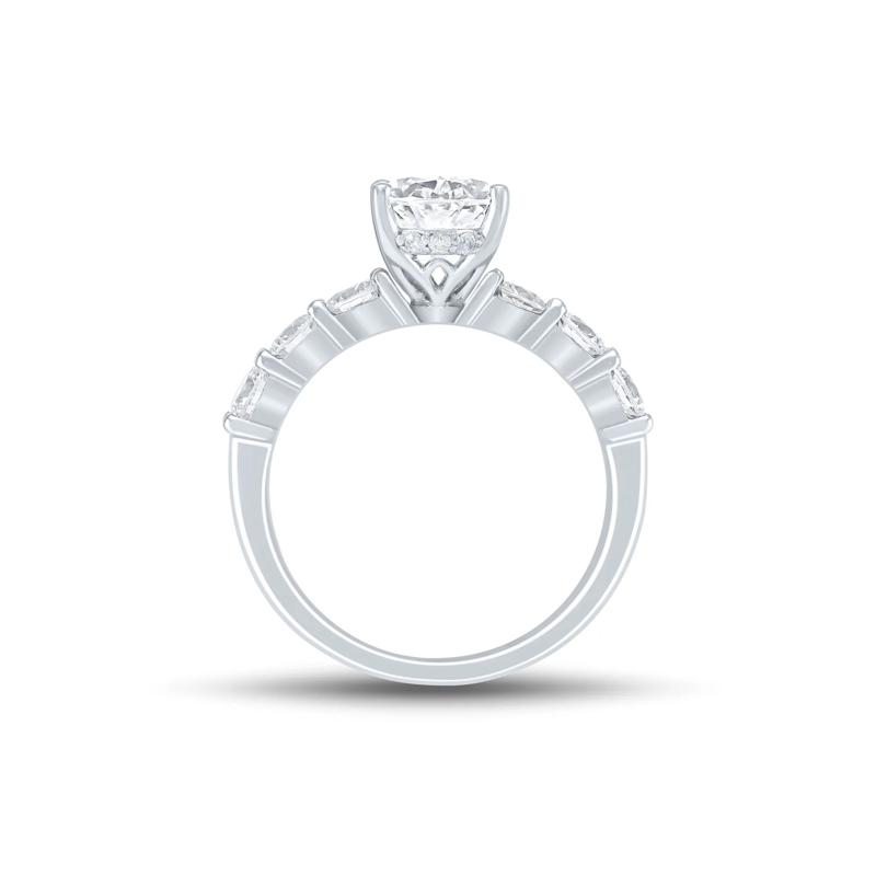 Lab Grown Diamond Oval Engagement Ring in 14K White Gold &#40;3 ct. t.w.&#41; – Image 2 of 3