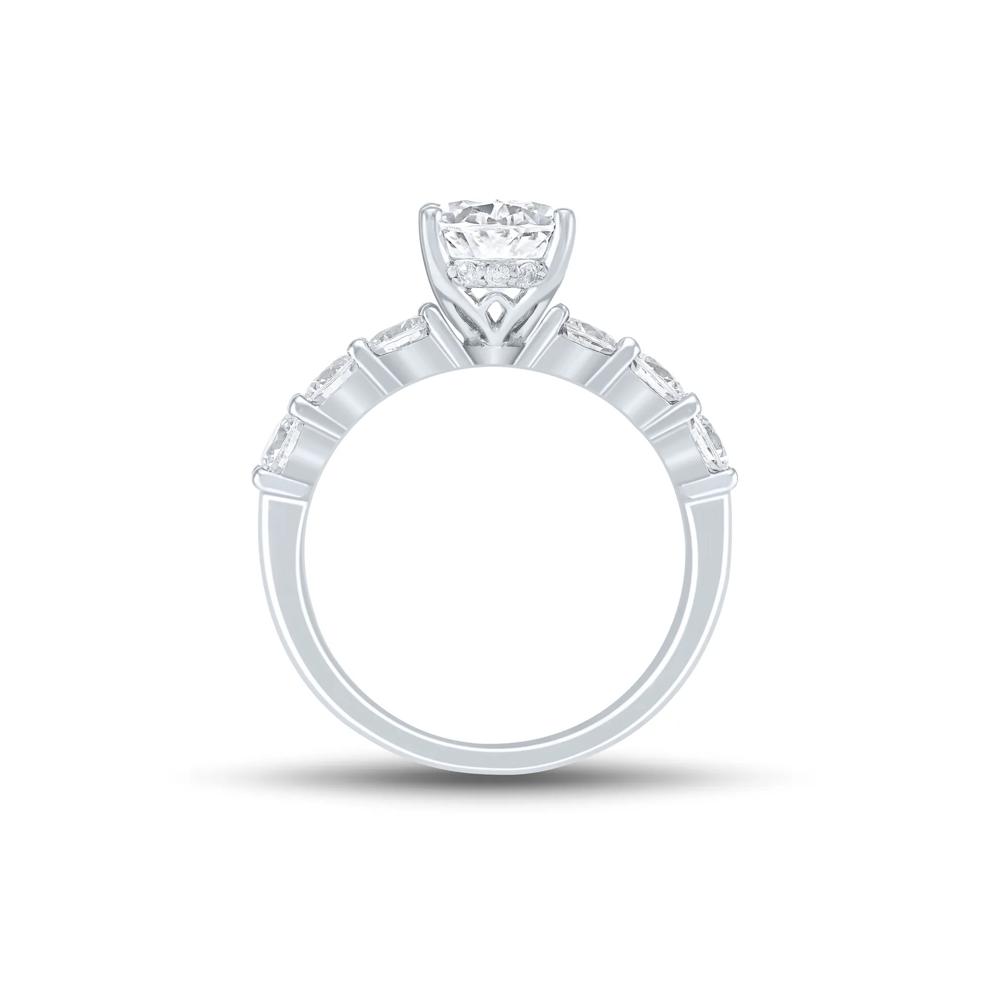 Lab Grown Diamond Oval Engagement Ring in 14K White Gold (3 ct. t.w.) – Image 2 of 3
