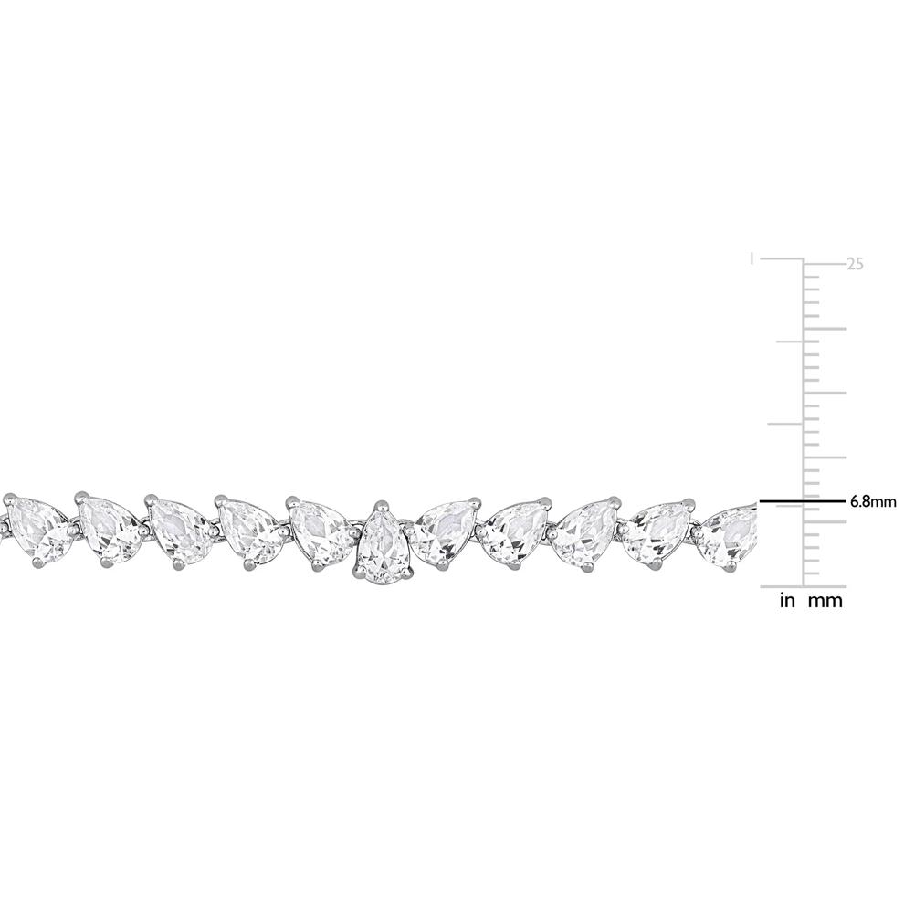 Lab Created Pear-Shaped White Sapphire Necklace in Sterling Silver – Image 4 of 6