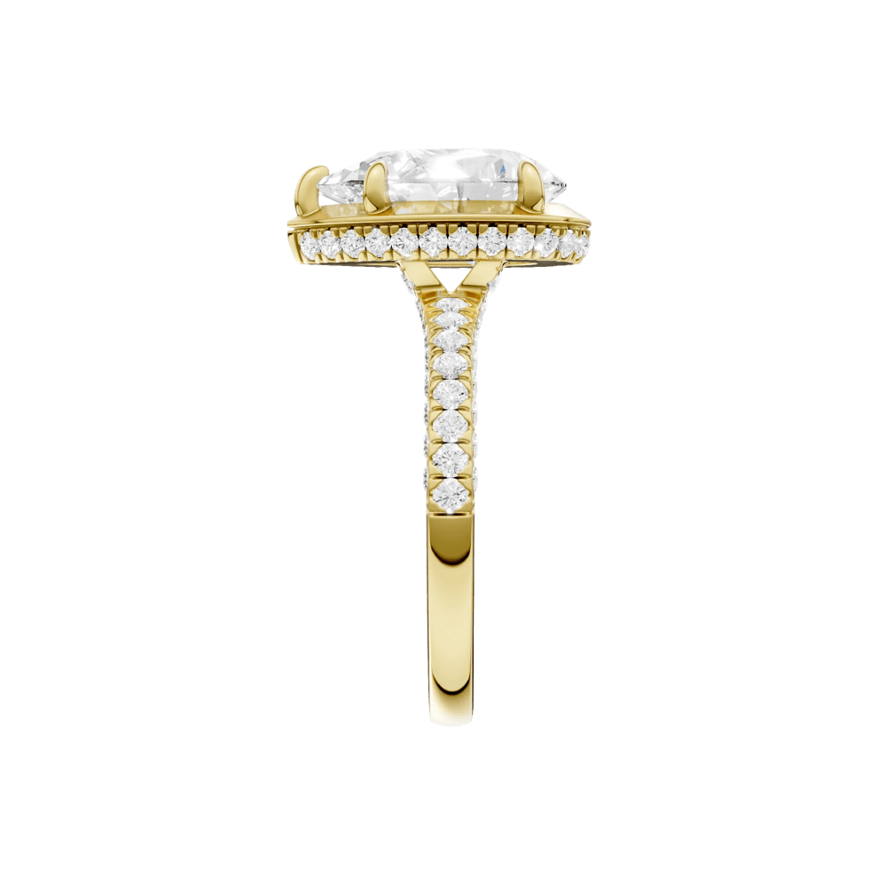 Ezra Lab Grown Diamond Pear-Shaped Center Engagement Ring in 14K Yellow Gold (3 3/4 ct. tw.) – Image 3 of 5