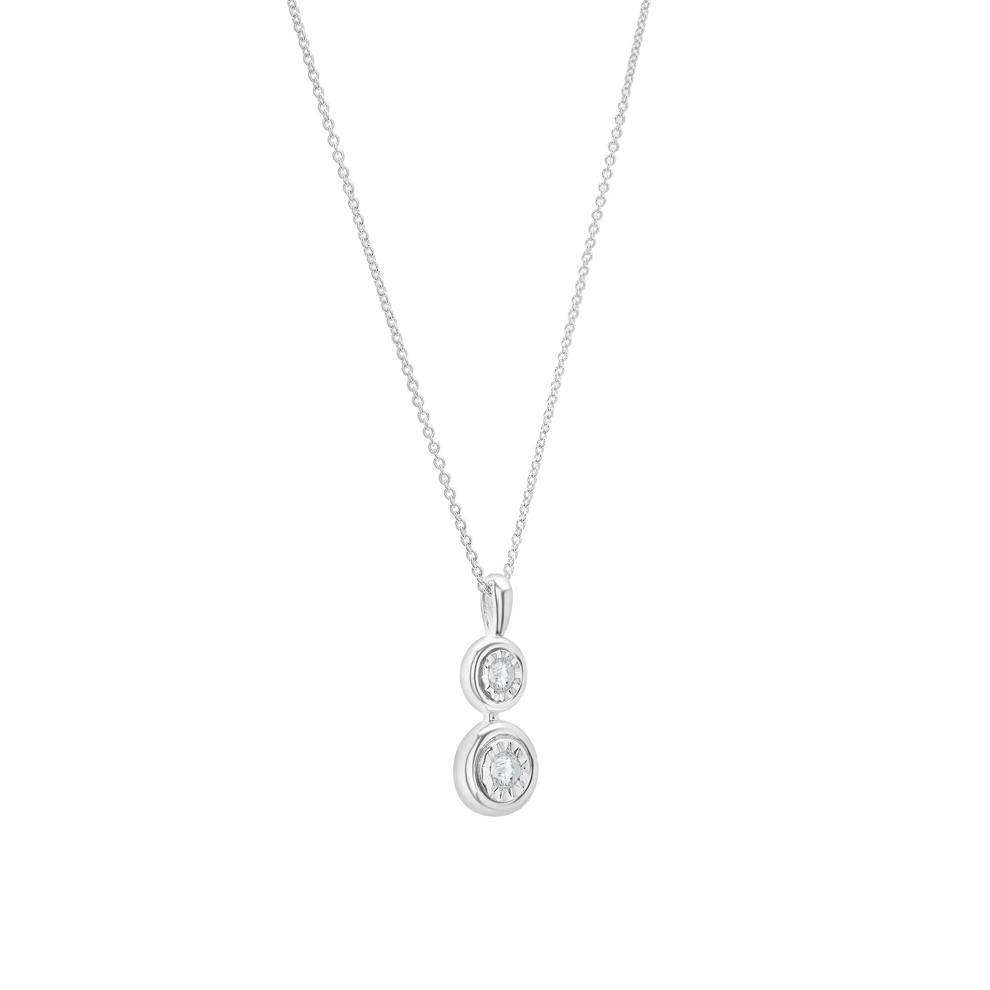 Diamond Earrings &amp; Round Pendant Necklace Box Set in Sterling Silver (1/3 ct. tw.) – Image 6 of 6