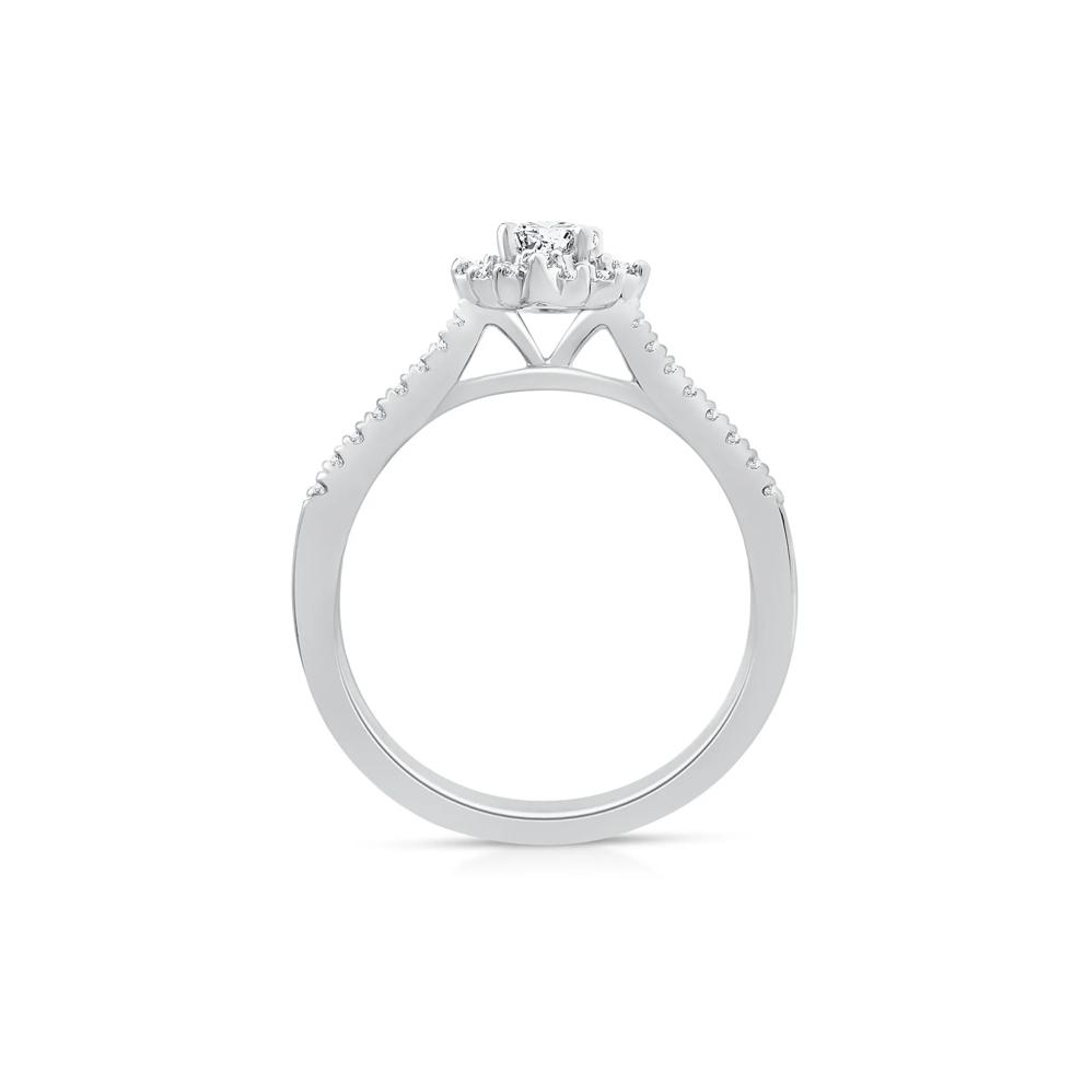 Oval Burst Halo Engagement Ring in 14K White Gold (1/2 ct. tw.) – Image 2 of 3