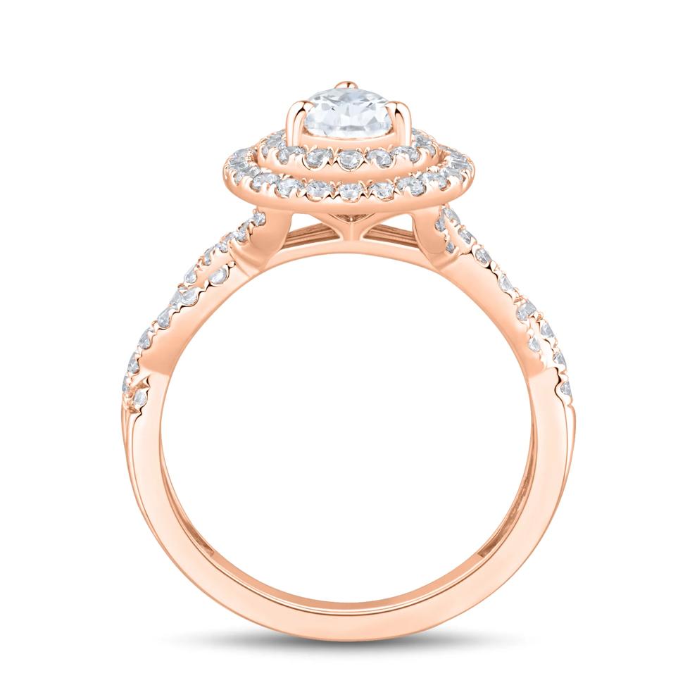 Lab Grown Diamond Pear-Shaped Halo Engagement Ring in 14K Rose Gold (1 1/2 ct. tw.) – Image 2 of 3