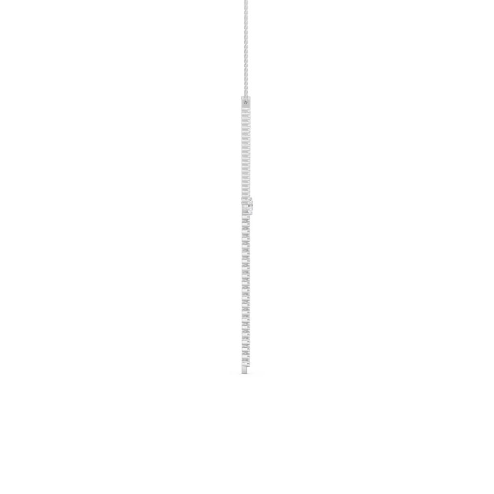 Lab Grown Diamond Round Lariat Necklace in 14K White Gold (1 ct. tw.) – Image 3 of 4