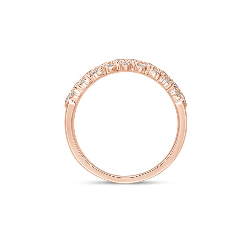 Diamond Anniversary Band with Milgrain Beads in 10K Rose Gold &#40;1/3 ct. tw.&#41; – Image 2 of 3
