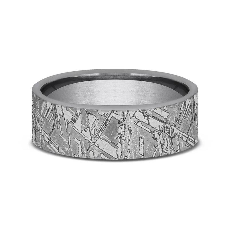 Men&rsquo;s Tantalum Band with Meteorite Pattern, 7MM – Image 1 of 3