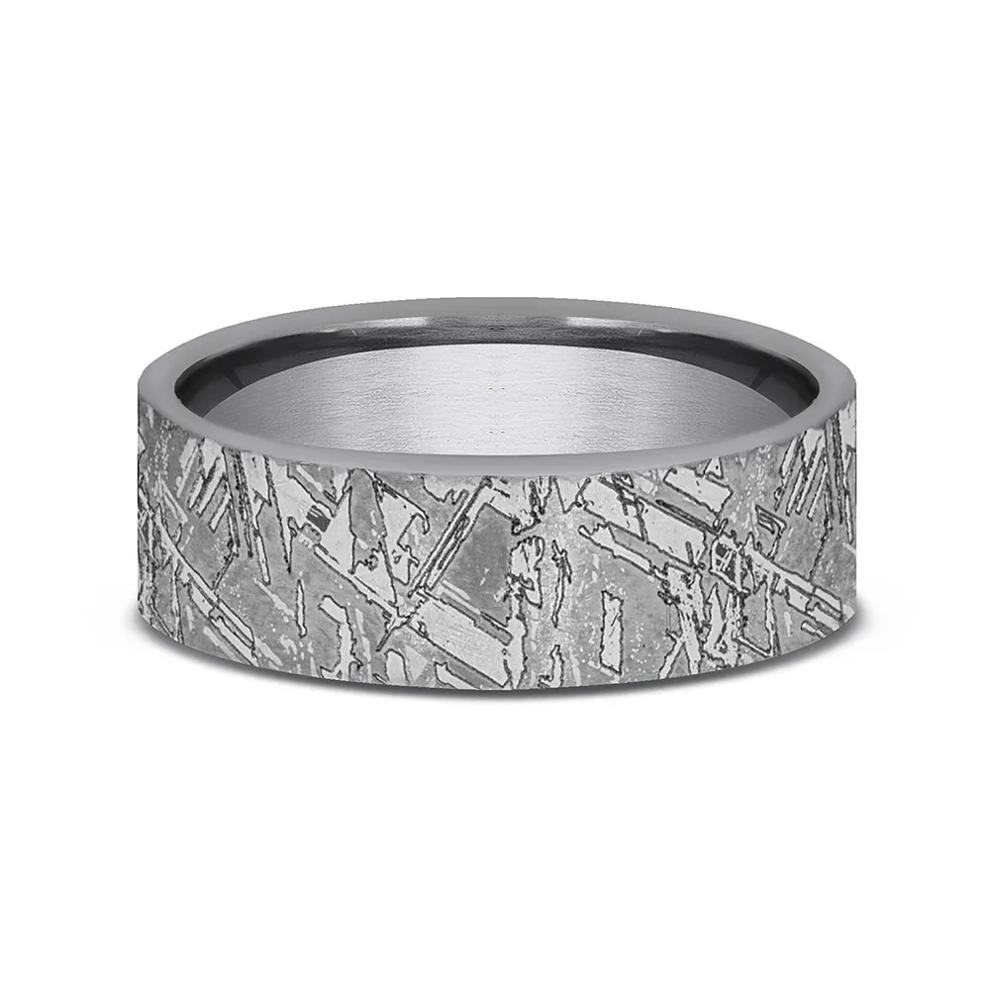 Men&rsquo;s Tantalum Band with Meteorite Pattern, 7MM – Image 1 of 3