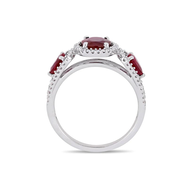 Ruby and Diamond Ring in 14K White Gold (1/3 ct. tw.) – Image 2 of 7