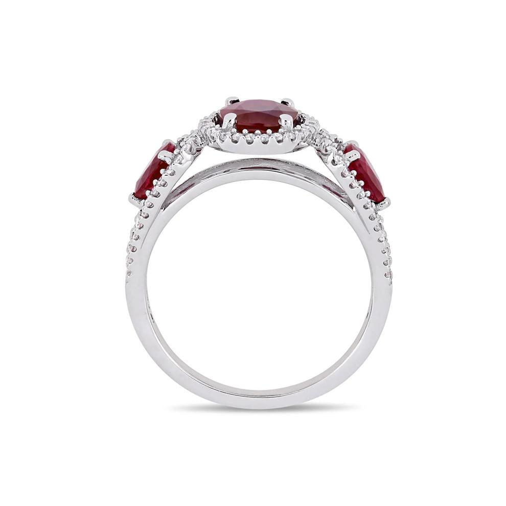 Ruby and Diamond Ring in 14K White Gold (1/3 ct. tw.) – Image 2 of 7