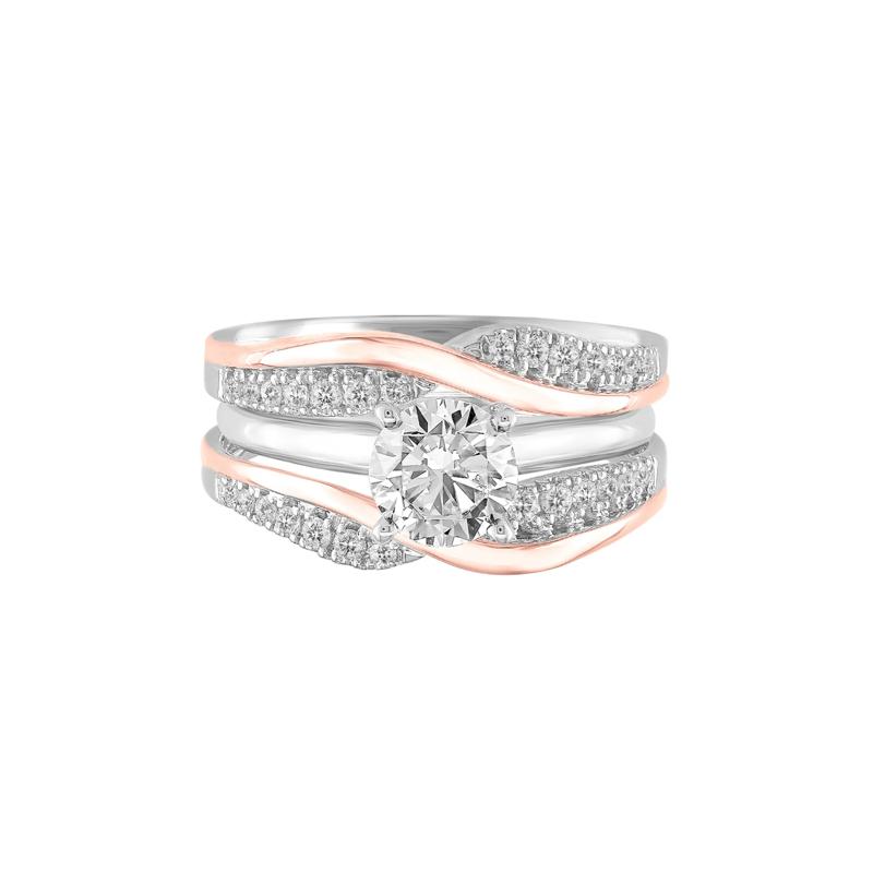 Diamond Twist Ring Enhancer in 14K White &amp; Rose Gold &#40;1/4 ct. tw.&#41; – Image 4 of 4