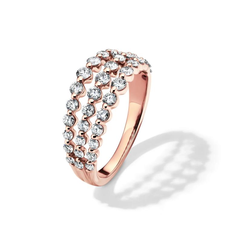 Lab Grown Diamond Three-Row Anniversary Band in 10K Rose Gold (1 ct. tw.) – Image 4 of 4
