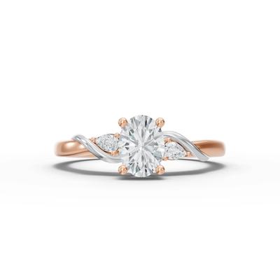 Diamond Oval Engagement Ring in 14K Rose Gold (5/8 ct. tw.)