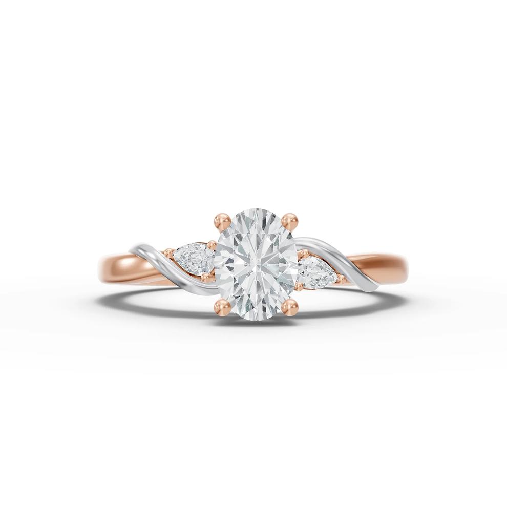 Diamond Oval Engagement Ring in 14K Rose Gold (5/8 ct. tw.) – Image 1 of 4