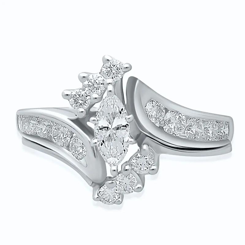 1 ct. tw. Diamond Engagement Ring Set in 14K White Gold – Image 1 of 4
