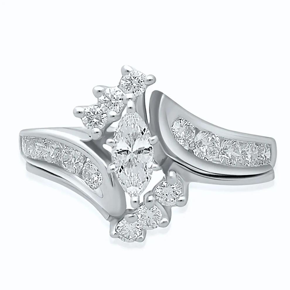 1 ct. tw. Diamond Engagement Ring Set in 14K White Gold – Image 1 of 4
