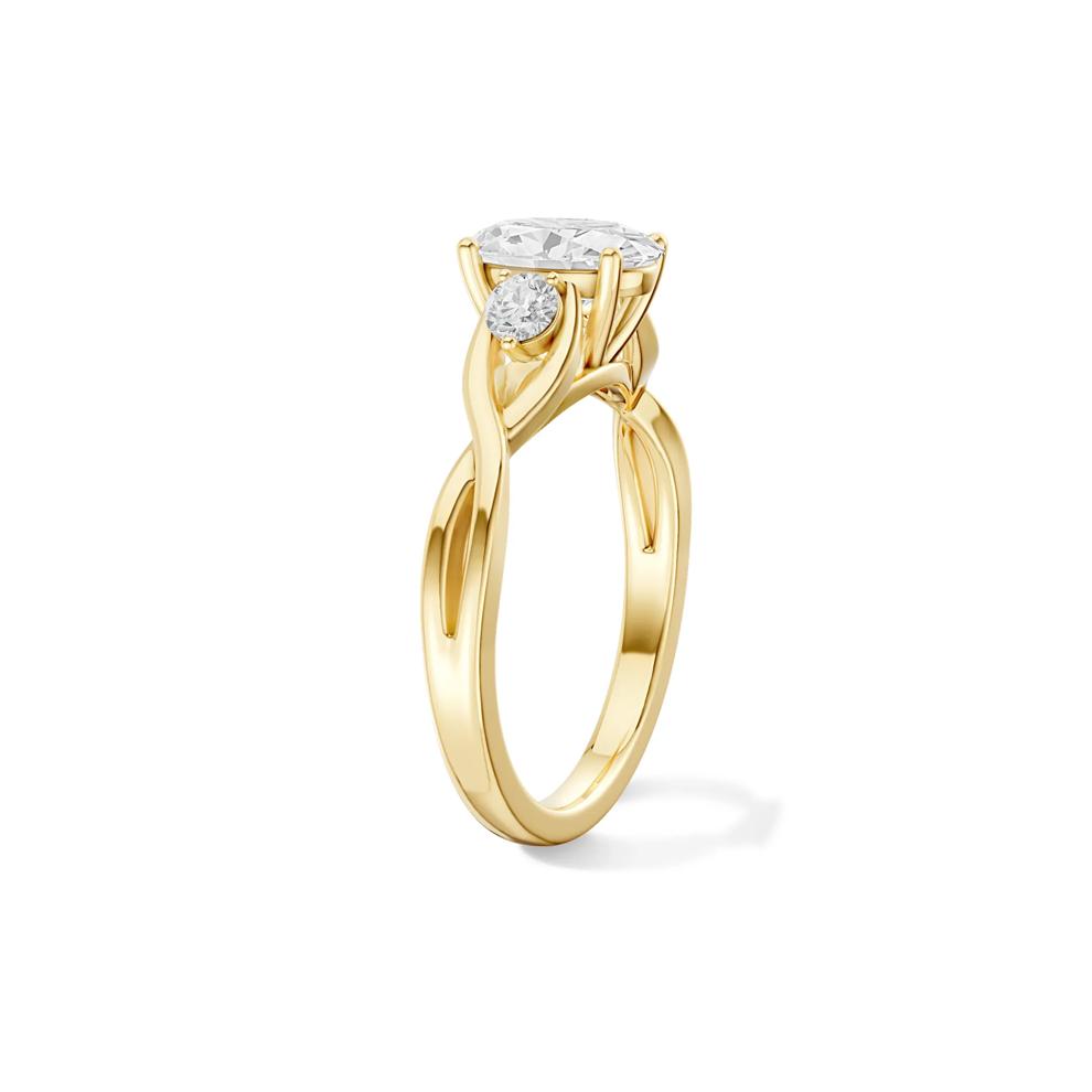 Diamond Oval Center Engagement Ring in 14K Yellow Gold (1 1/3 ct. tw.) – Image 3 of 4