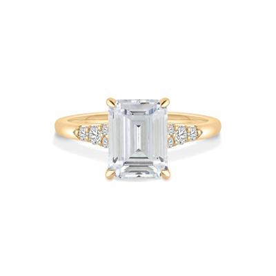 Lab Grown Diamond Emerald Engagement Ring in 14K Yellow Gold (2 3/4 ct. tw.)