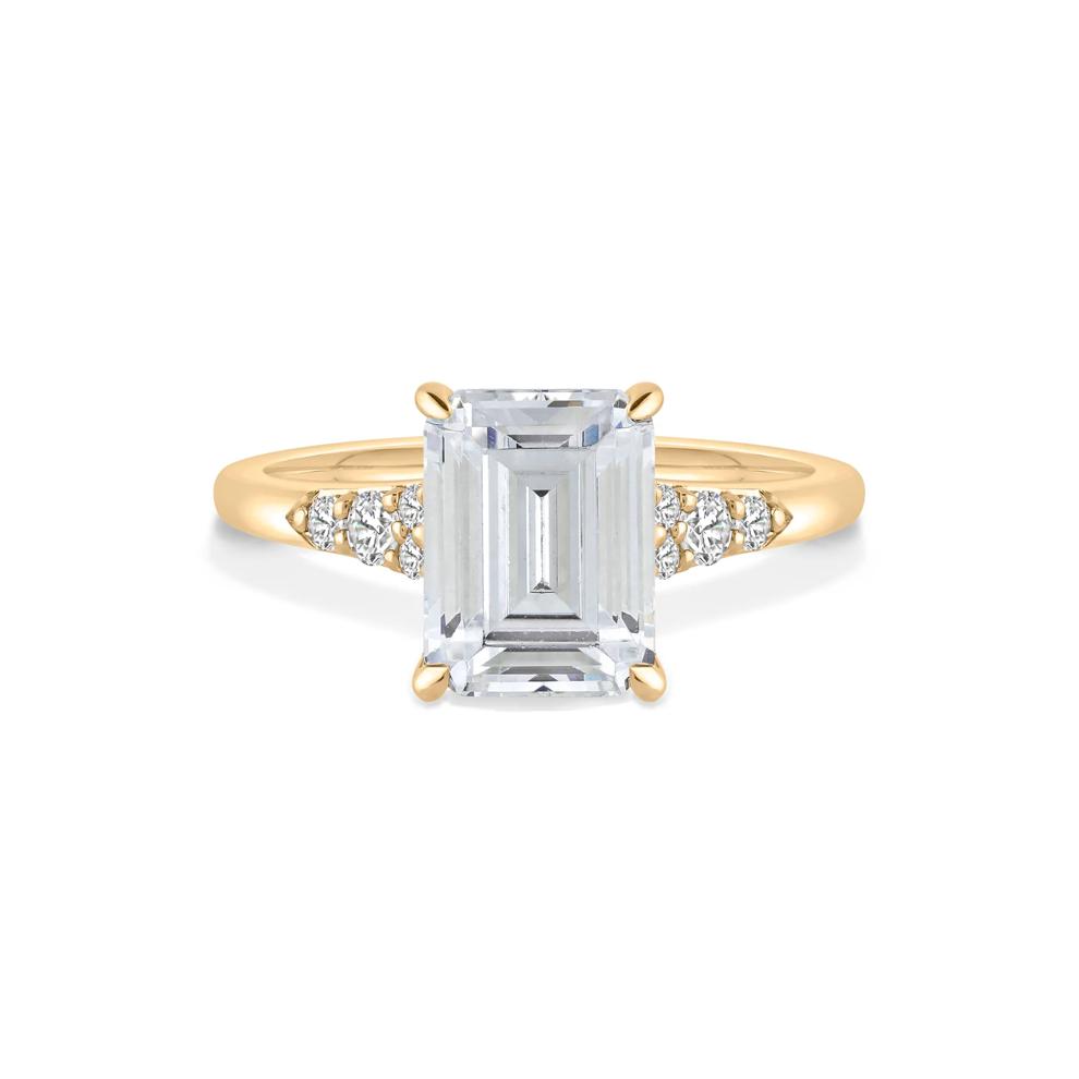 Lab Grown Diamond Emerald Engagement Ring in 14K Yellow Gold (2 3/4 ct. tw.) – Image 1 of 4