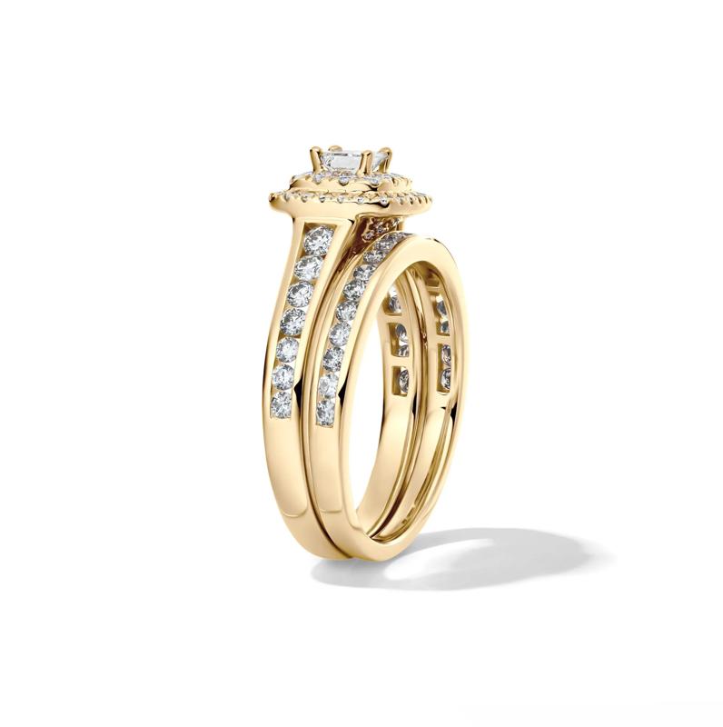 Princess-Cut Diamond Halo Engagement Set in 14K Yellow Gold &#40;1 1/4 ct. tw.&#41; – Image 3 of 7
