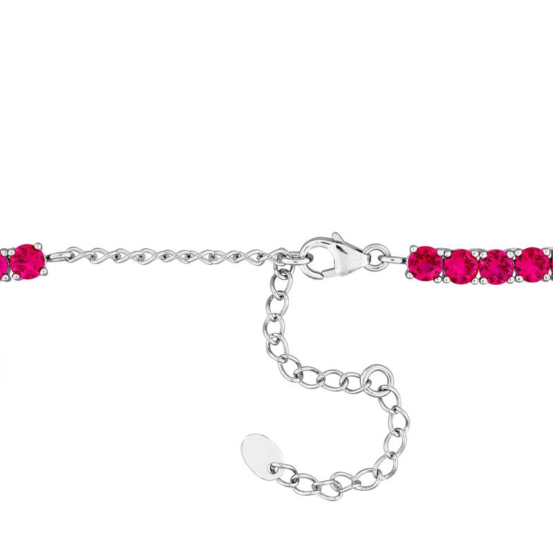 Ruby Tennis Necklace in Sterling Silver, 17&rdquo; – Image 2 of 5