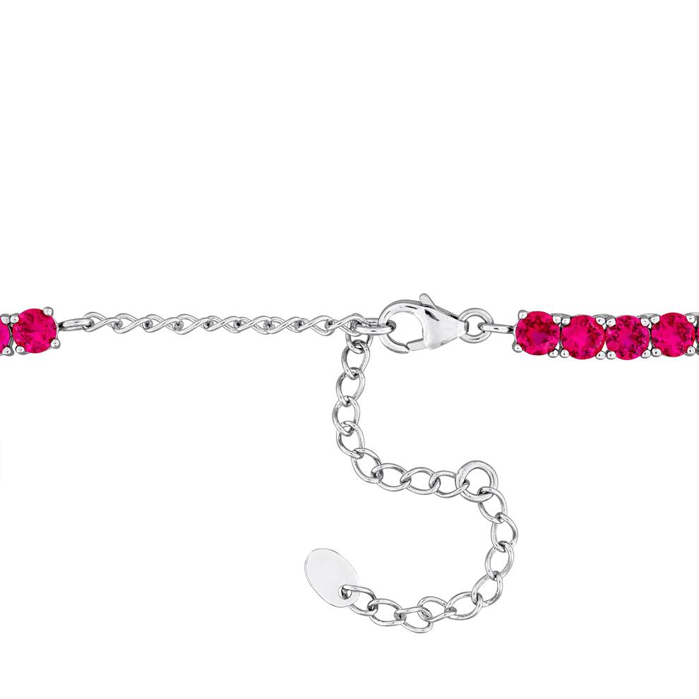 Ruby Tennis Necklace in Sterling Silver, 17&rdquo; – Image 2 of 5