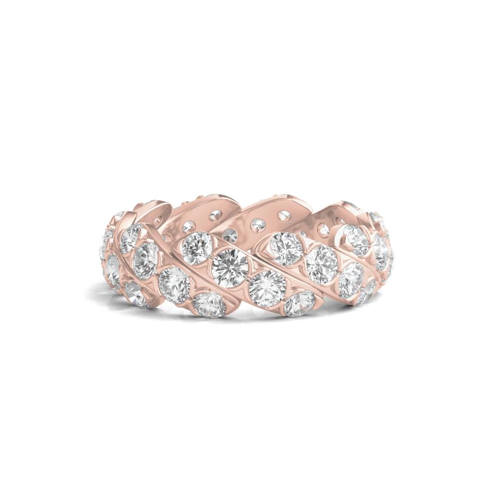 Round-Cut Diamond Twist Eternity Band in 14k Rose Gold (3 ct. tw.) – Image 1 of 3