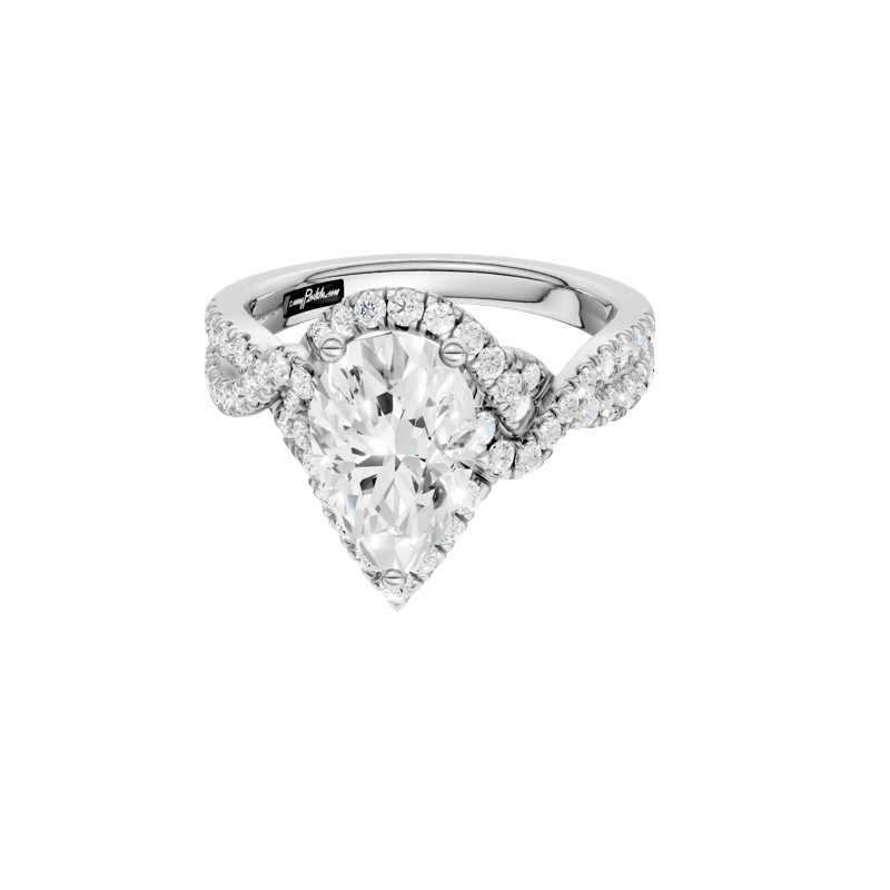 Hali Lab Grown Diamond Pear-Shaped Engagement Ring in Platinum &#40;2 1/2 ct. tw.&#41; – Image 2 of 4