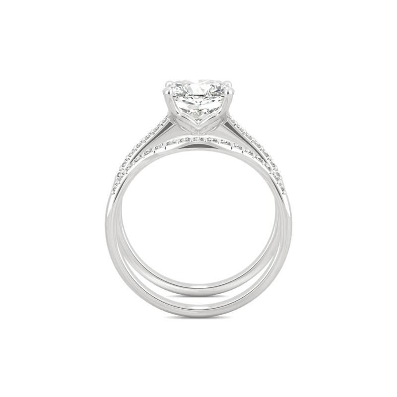 Cushion-Cut Moissanite Ring Set in 14K White Gold &#40;2 5/8 ct. dew&#41; – Image 2 of 5