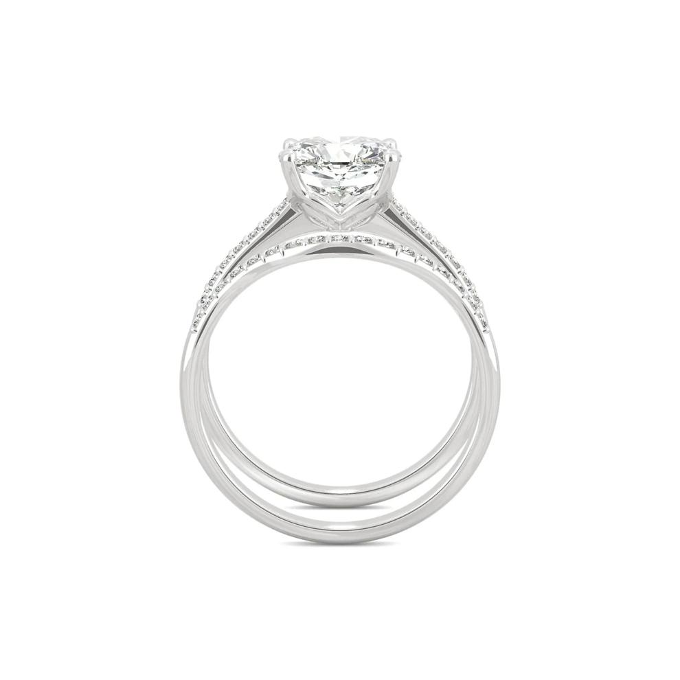 Cushion-Cut Moissanite Ring Set in 14K White Gold (2 5/8 ct. dew) – Image 2 of 5