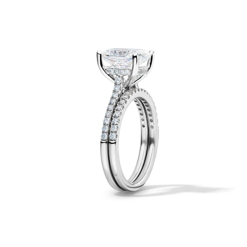 Lab Grown Diamond Wedding Set in 14K White Gold (3 &frac12; ct. tw.) – Image 3 of 6