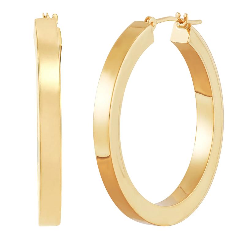 Polished Square Tube Hoops in 14K Yellow Gold – Image 1 of 1