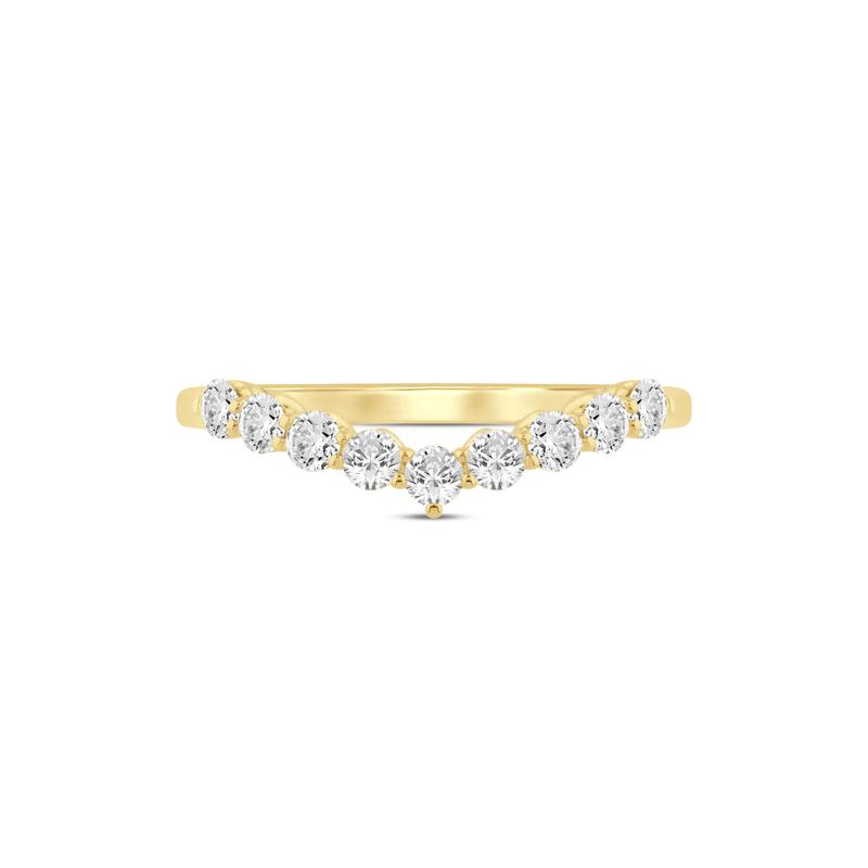 Lab Grown Diamond Chevron Band in 14K Yellow Gold &#40;1/2 ct. tw.&#41; – Image 1 of 3