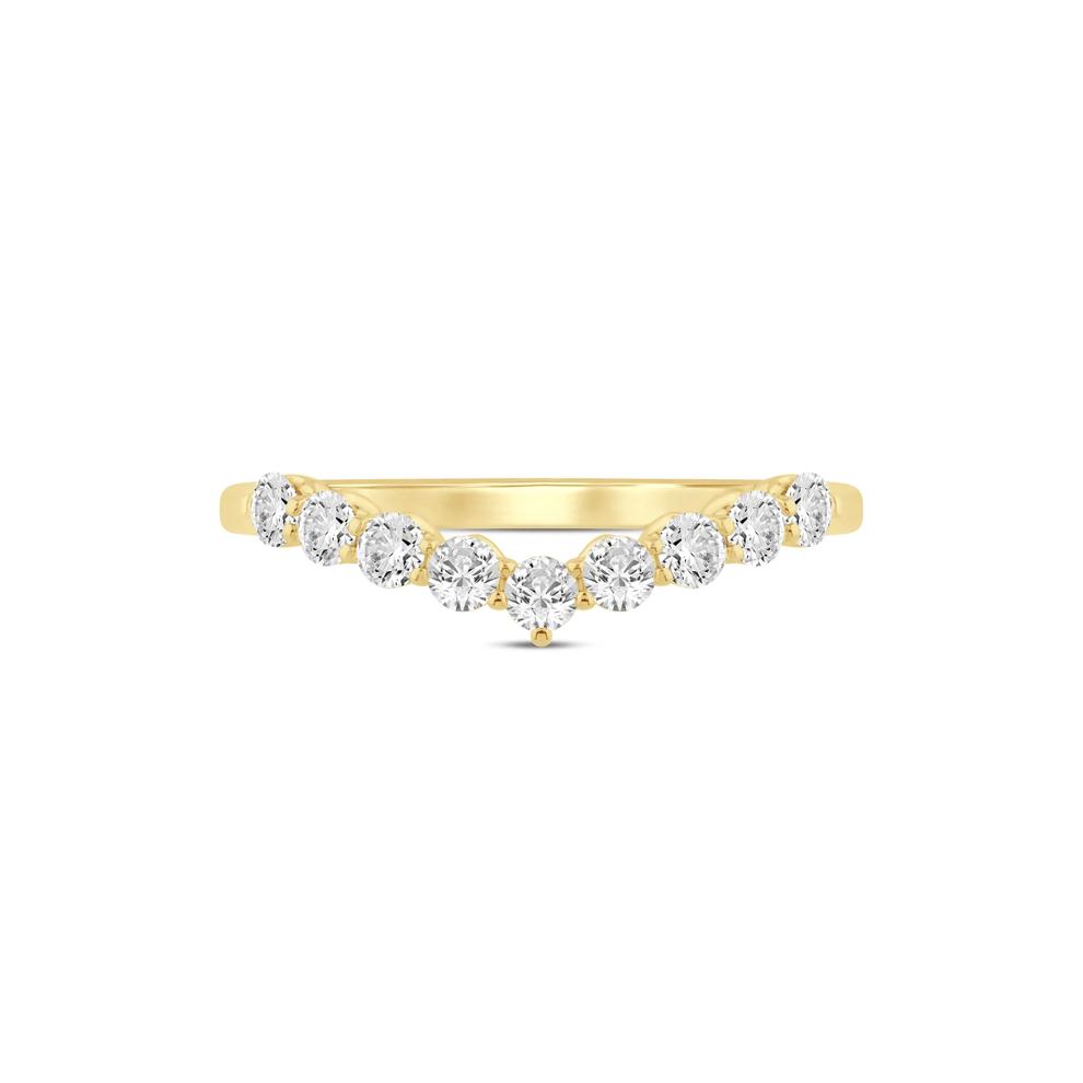 Lab Grown Diamond Chevron Band in 14K Yellow Gold (1/2 ct. tw.) – Image 1 of 3