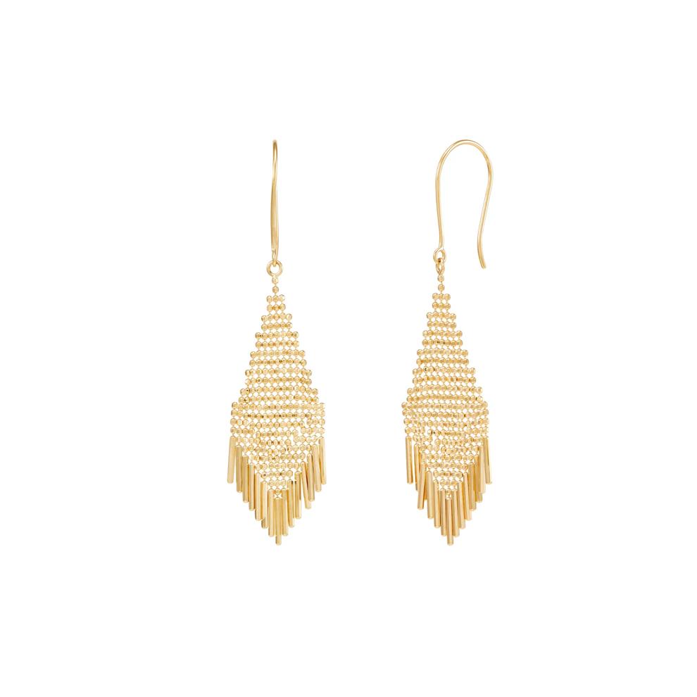 Beaded Kite Dangle Earrings in 10K Yellow Gold – Image 1 of 1