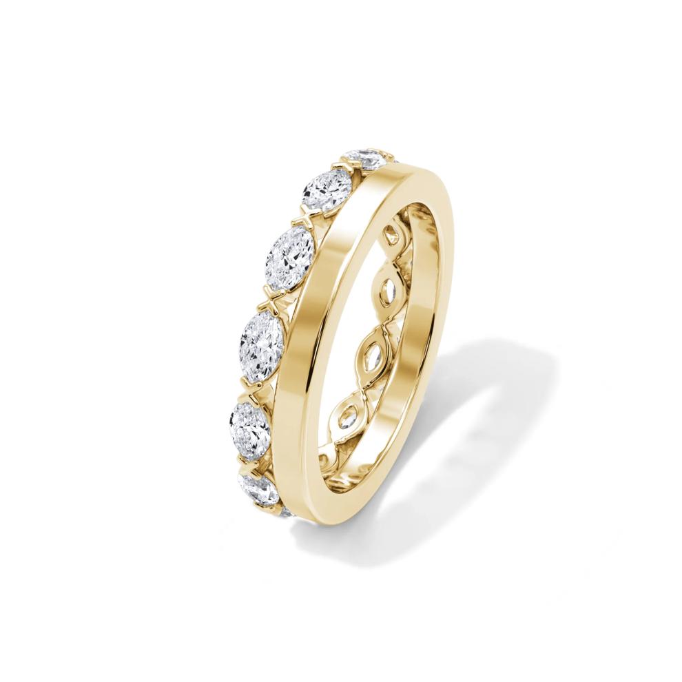 Diamond Marquise High Polished Stack Eternity Band in 14K Yellow Gold (1 ct. tw.) – Image 4 of 4