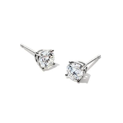 Diamond Round Solitaire Stud Earrings in 14K White Gold (1 ct. tw.)