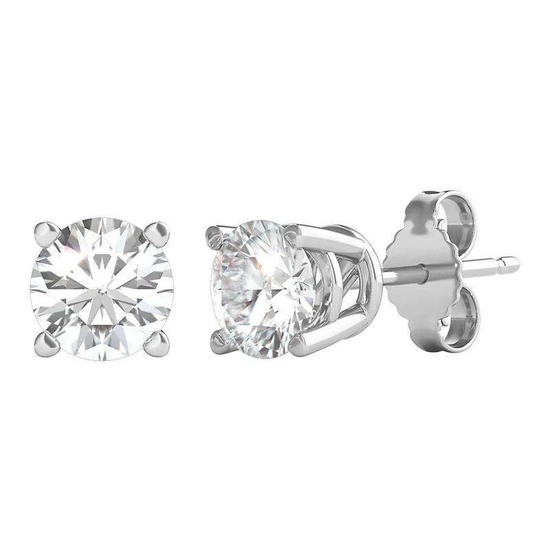 Diamond Round Solitaire Stud Earrings in 14K White Gold &#40;1 ct. tw.&#41; – Image 1 of 4
