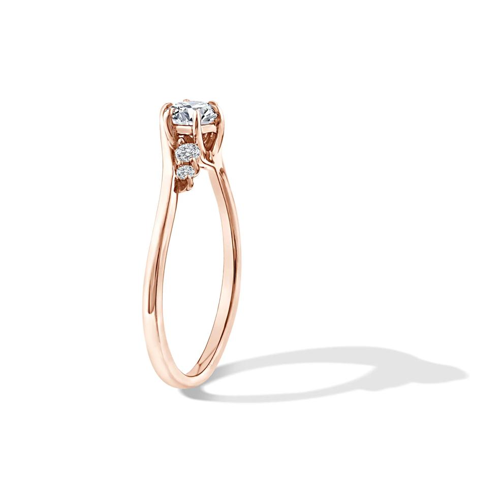 Lab Grown Diamond Round Center Promise Ring in 10K Rose Gold (1/2 ct. tw.) – Image 3 of 4