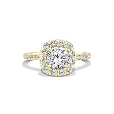 Lab Grown Diamond Halo Engagement Ring in 10K Yellow Gold (1 1/2 ct. tw.)