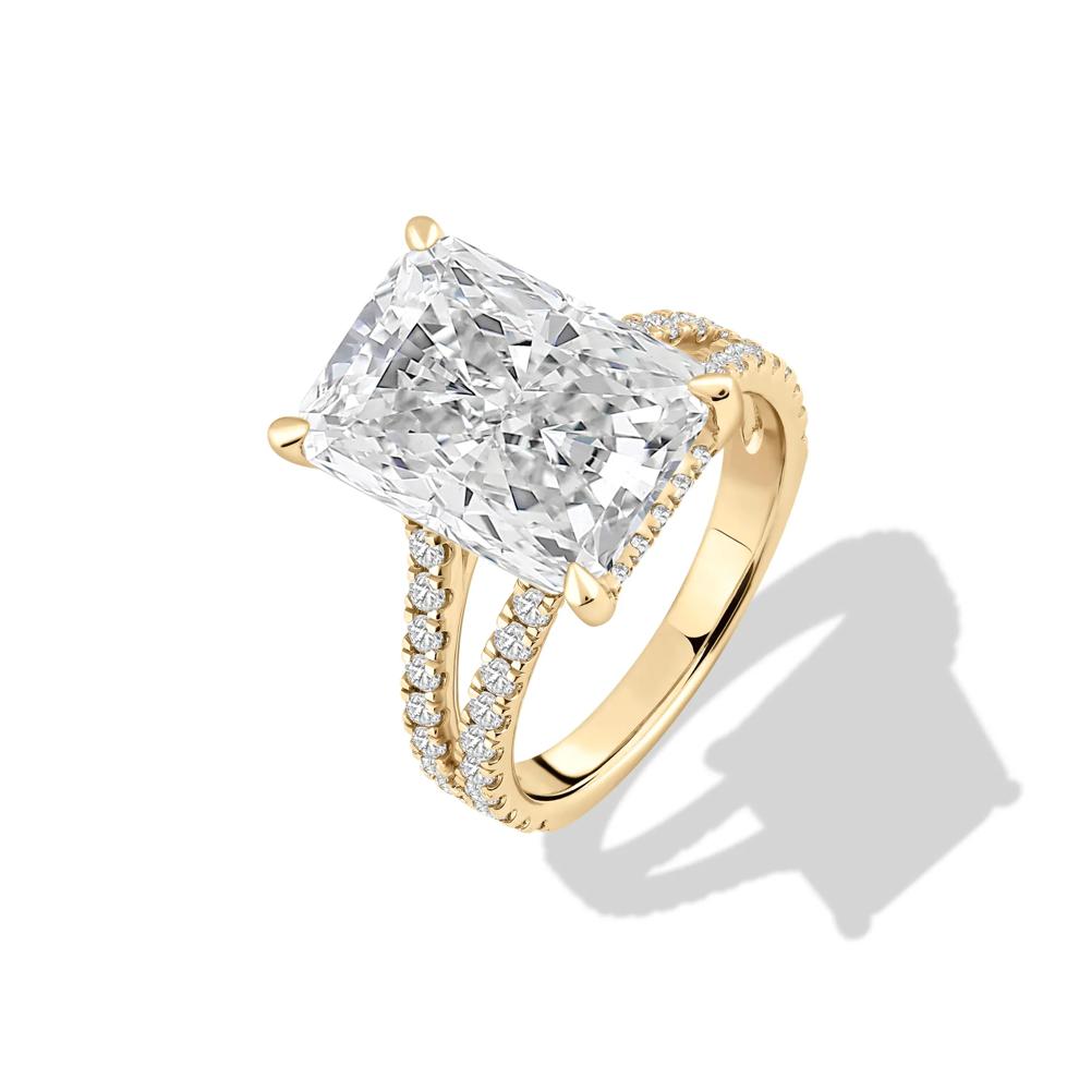 Lab Grown Diamond Radiant Engagement Ring in 14K Yellow Gold (8 ct. tw.) – Image 4 of 4