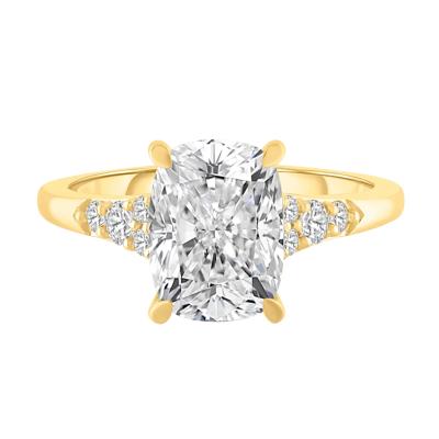 Lab Grown Diamond Elongated Cushion Engagement Ring in 14K Yellow Gold (3 1/4 ct. tw.)