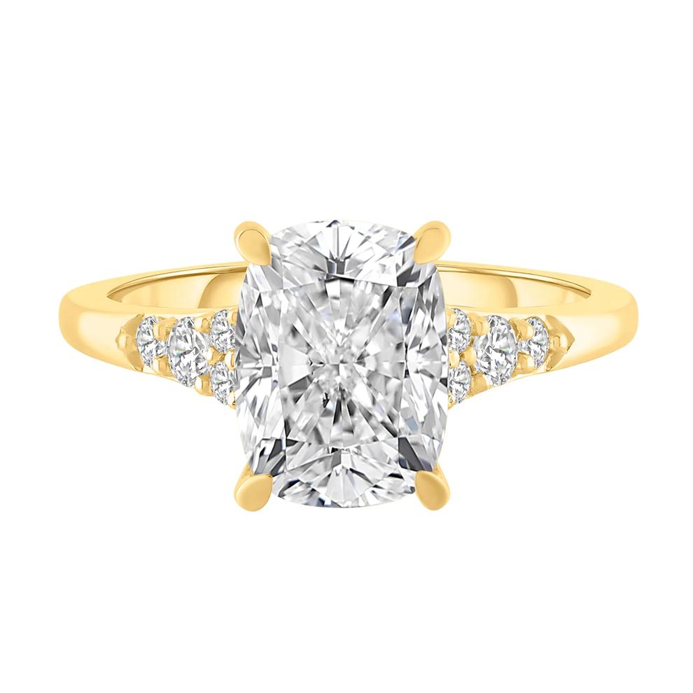 Lab Grown Diamond Elongated Cushion Engagement Ring in 14K Yellow Gold (3 1/4 ct. tw.) – Image 1 of 4