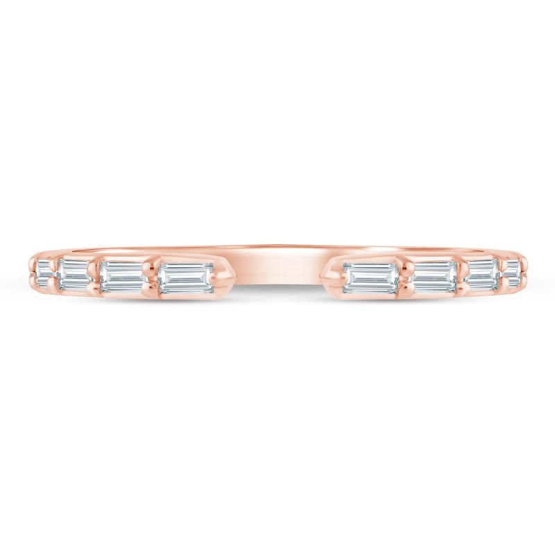 Lab Grown Diamond Baguette Open Band in 14K Rose Gold &#40;1/5 ct. tw.&#41; – Image 1 of 3