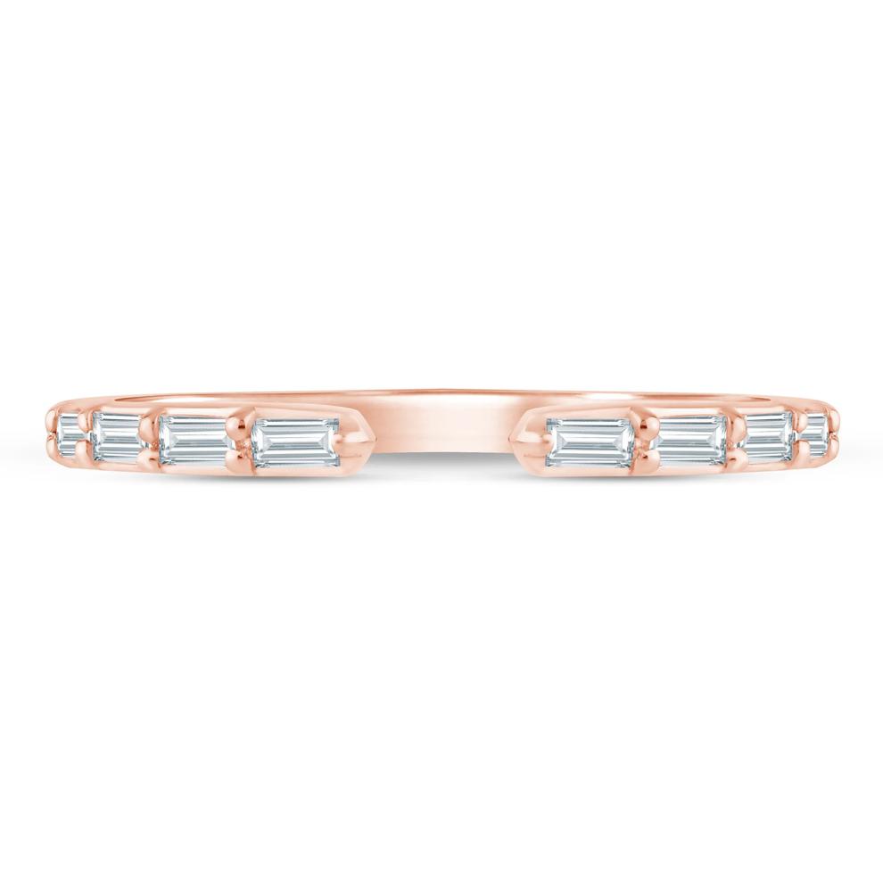 Lab Grown Diamond Baguette Open Band in 14K Rose Gold (1/5 ct. tw.) – Image 1 of 3