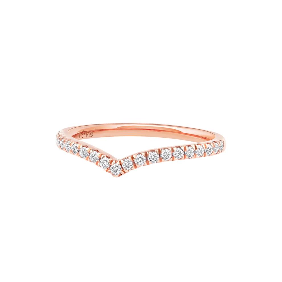 Birdie Lab Grown Diamond Chevron Band in 14K Rose Gold (1/4 ct. tw.) – Image 5 of 5