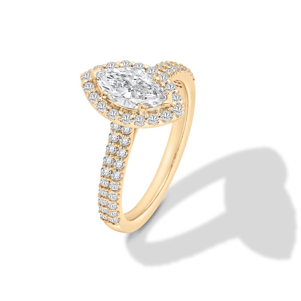 Diamond Marquise Halo Engagement Ring in 14K Yellow Gold (1 1/4 ct. tw.) – Image 4 of 4