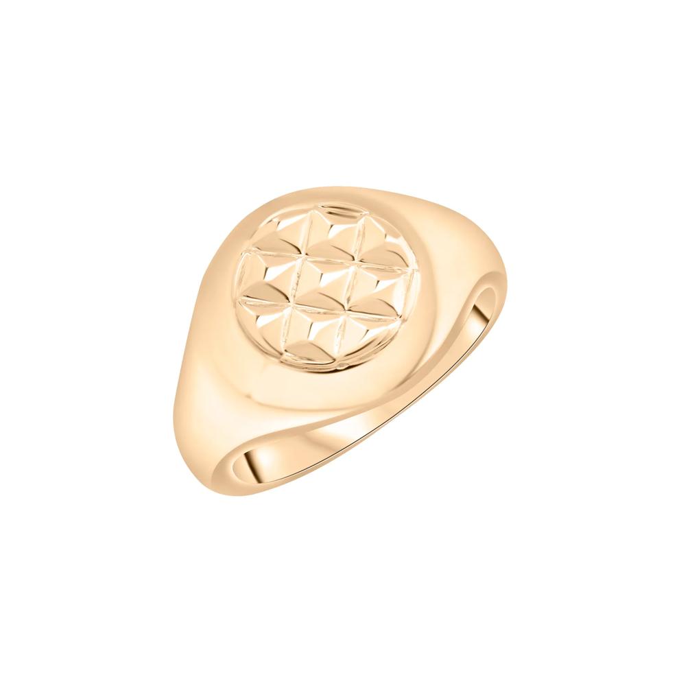Quilted Signet Ring in Vermeil – Image 5 of 8