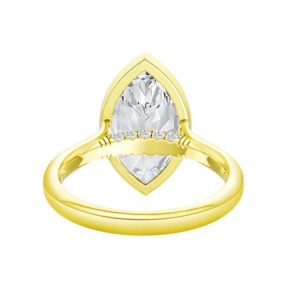 Monroe Lab Grown Diamond Marquise Engagement Ring in 14K Yellow Gold (4 ct. tw.) – Image 4 of 4