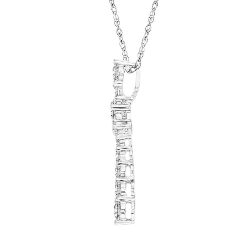 Diamond Cross Pendant in 10K White Gold – Image 2 of 2