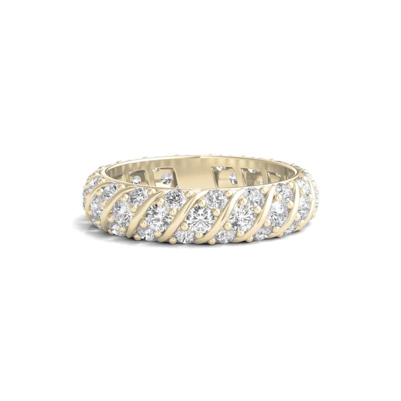 Round-Cut Rolling Pave Lab Grown Diamond Eternity Band in 14k Yellow Gold &#40;2 1/2 ct. tw.&#41; – Image 1 of 3